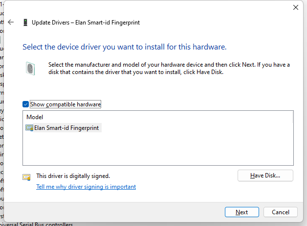 ELAN Fingerprint Driver for Windows 11 (Solution) - Arvind Gaba's Technology Blog