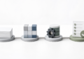 Four minimalist white-background stations showing notes, prototype blocks, database hardening, and go-live readiness.
