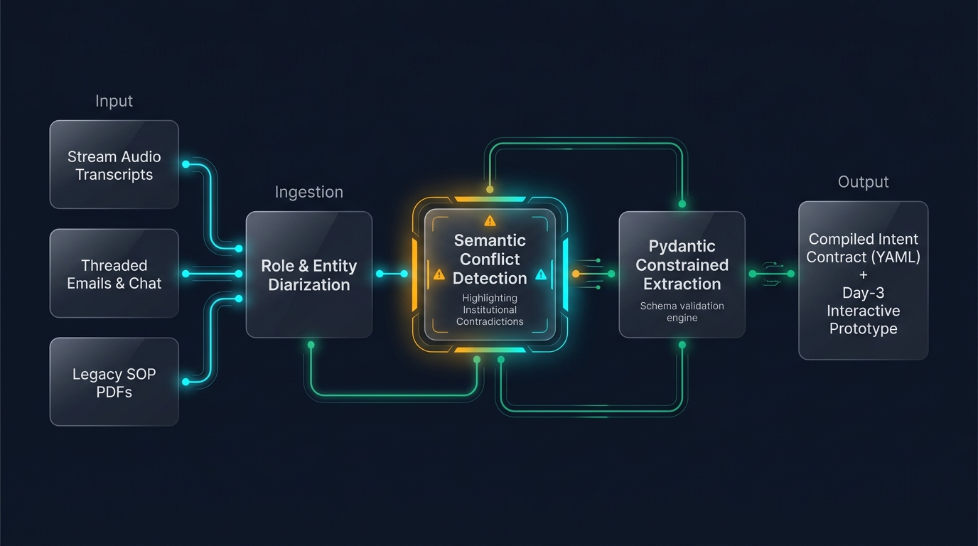 Multi-Source Intent Synthesis & Semantic Conflict Detection Architecture